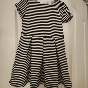 Striped Black and White Kids Dress